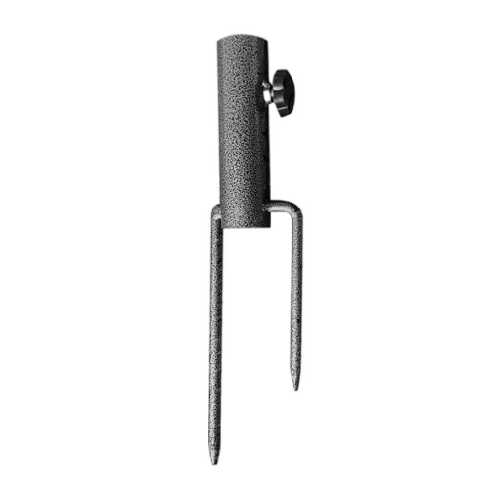 Parasol Umbrella Base Stand Outdoor Garden Metal Parasol Holder with 2 Forks