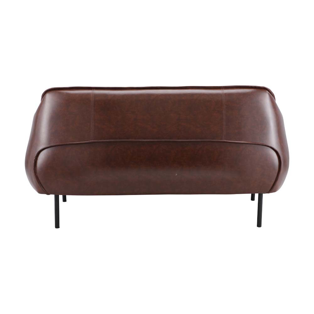 Ghế sofa đôi GRUFF khung gỗ, đệm bọc da PVC bóng cao cấp màu nâu | Index Living Mall - Phân phối độc quyền tại Việt Nam