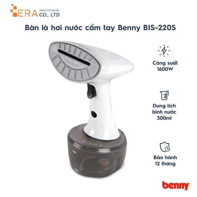 Bàn Là Hơi Nước Cầm Tay Benny BIS-220S- Công Suất 1600W- Hàng Chính Hãng