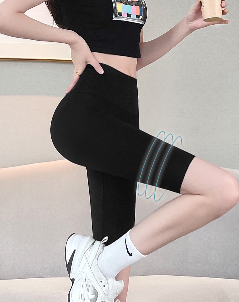 Quần Legging Lửng Siêu Co Giãn Thoáng Mát Nâng Mông Siêu Hót Siêu Đẹp Ngố Nữ Cạp Cao Vải Cotton Cao Cấp