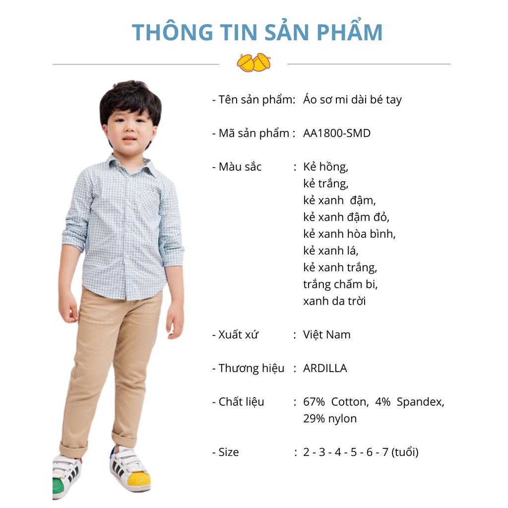 Áo Sơ Mi Bé Trai ARDILLA Họa Tiết Độc Đáo, Chất Liệu Vải Cotton Mềm Mại Cho Bé Từ 8-13 Tuổi AA1800