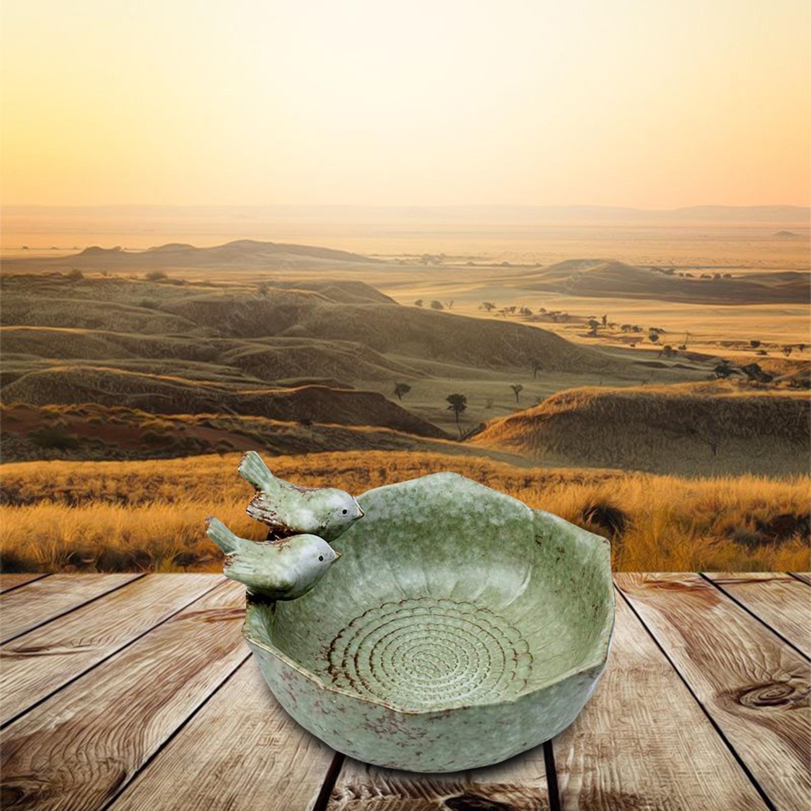 Bath Bird Feeder Aquarium Succulent Flower Pot Outdoor Decor