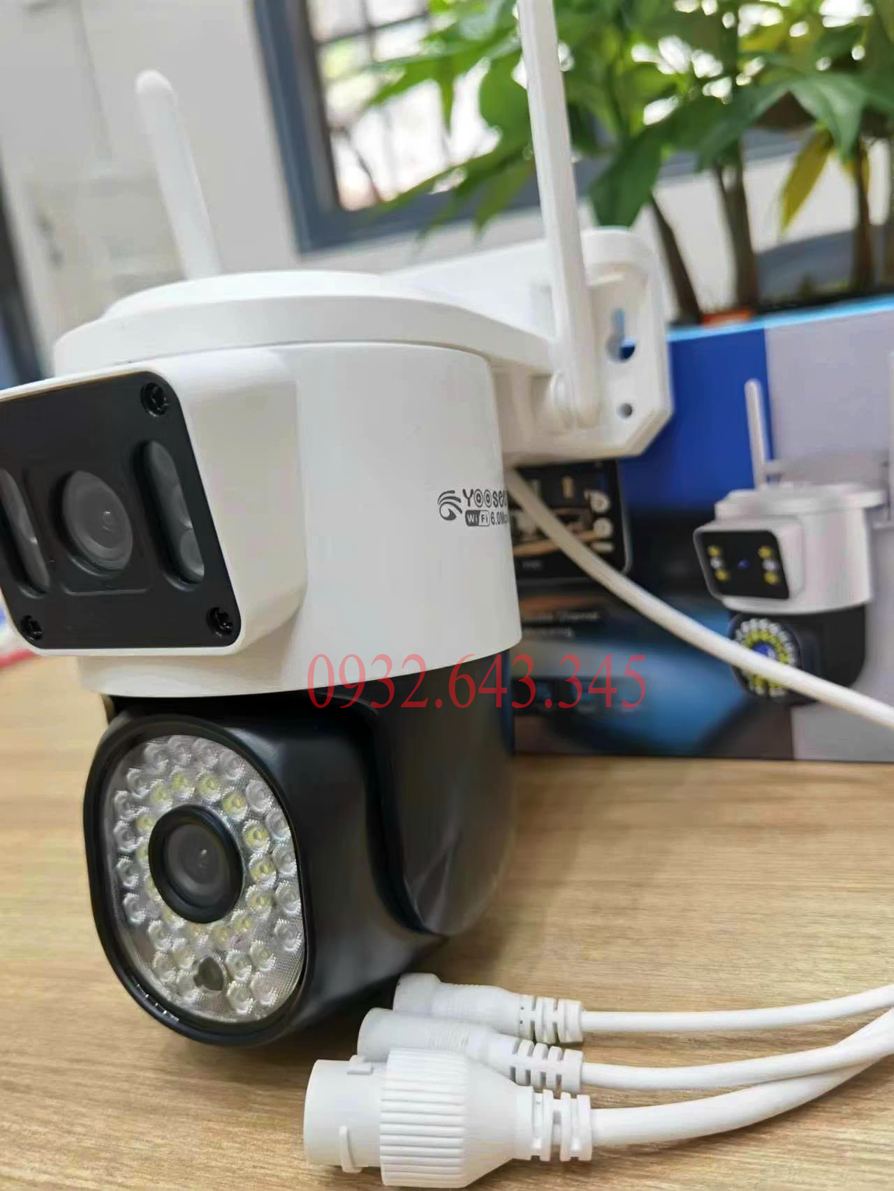 Camera WiFi Yoosee 2 Mắt Xem 2 Màn Hình Cùng Lúc Q44D 6.0Mpx, Chống Nước, Xem Đêm Có Màu - Hàng Chính Hãng