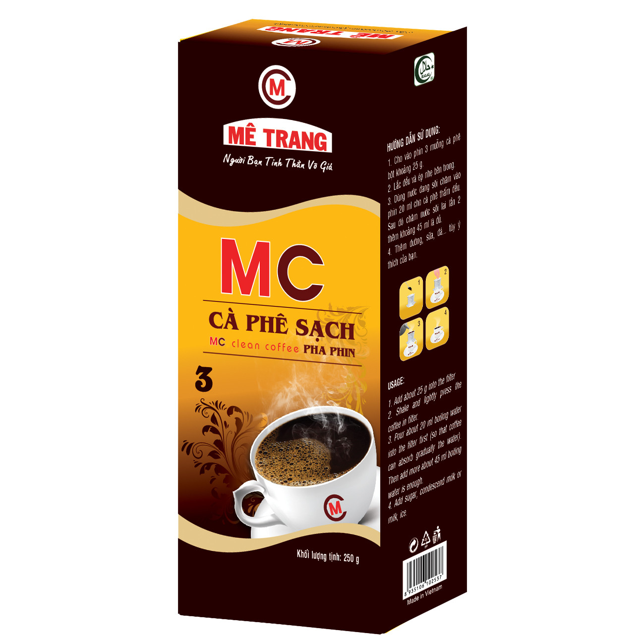 Cà phê Mê Trang Cà Phê Sạch 3 (MC3) - HCK 250g