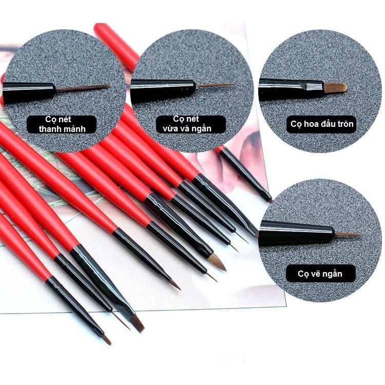 Set cọ nail 10 cây cao cấp - phong cách cổ điển BYH106