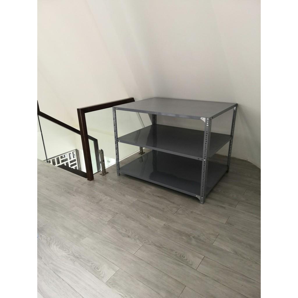 Kệ sắt V lỗ đa năng 3 tầng KT : dài 1m, rộng 0,4m, cao 1m