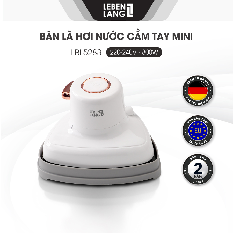 Bàn là hơi nước cầm tay mini Lebenlang LBL5283, công suất 800W, nhỏ gọn tiện lợi, bảo hành 2 năm - hàng chính hãng