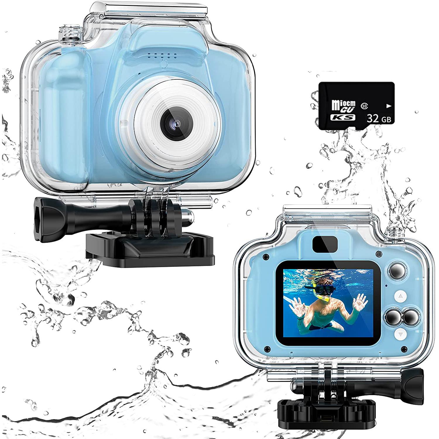 Kid Camera Mini 1080P HD Máy Ảnh Kỹ Thuật Số Chống Nước Trẻ Em Action Cam Hoạt Hình Dễ Thương Đồ Chơi Giáo Dục Quà Tặng Sinh Nhật Máy Quay Video
