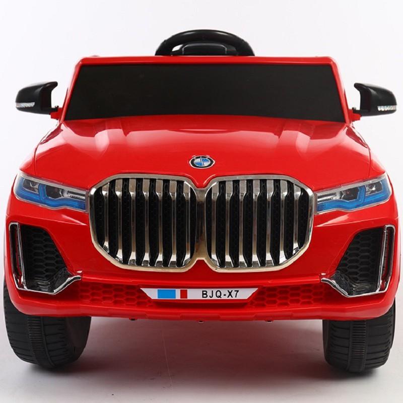 Ô tô xe điện đồ chơi BMW BJQ-X7 2 động cơ cho bé đạp ga vận động (Đỏ-Trắng-Cam)