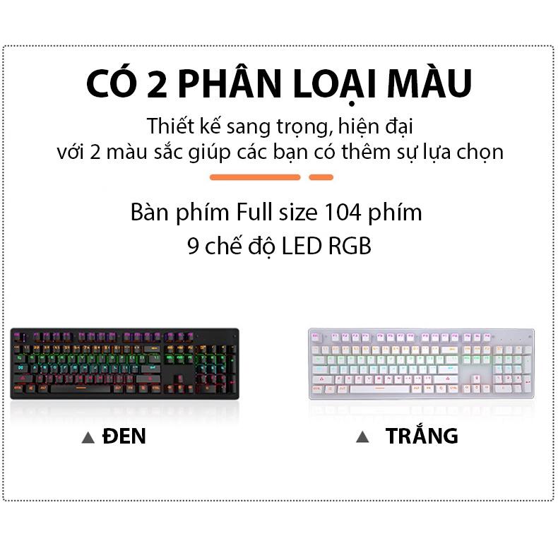 Bàn phím cơ Coputa bàn phím máy tính Gaming có dây LED RGB K880