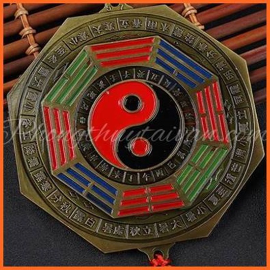 Gương Bát quái Thập Nhị Địa Chi  tặng kèm bột ngũ vị, văn khấn - thờ cúng