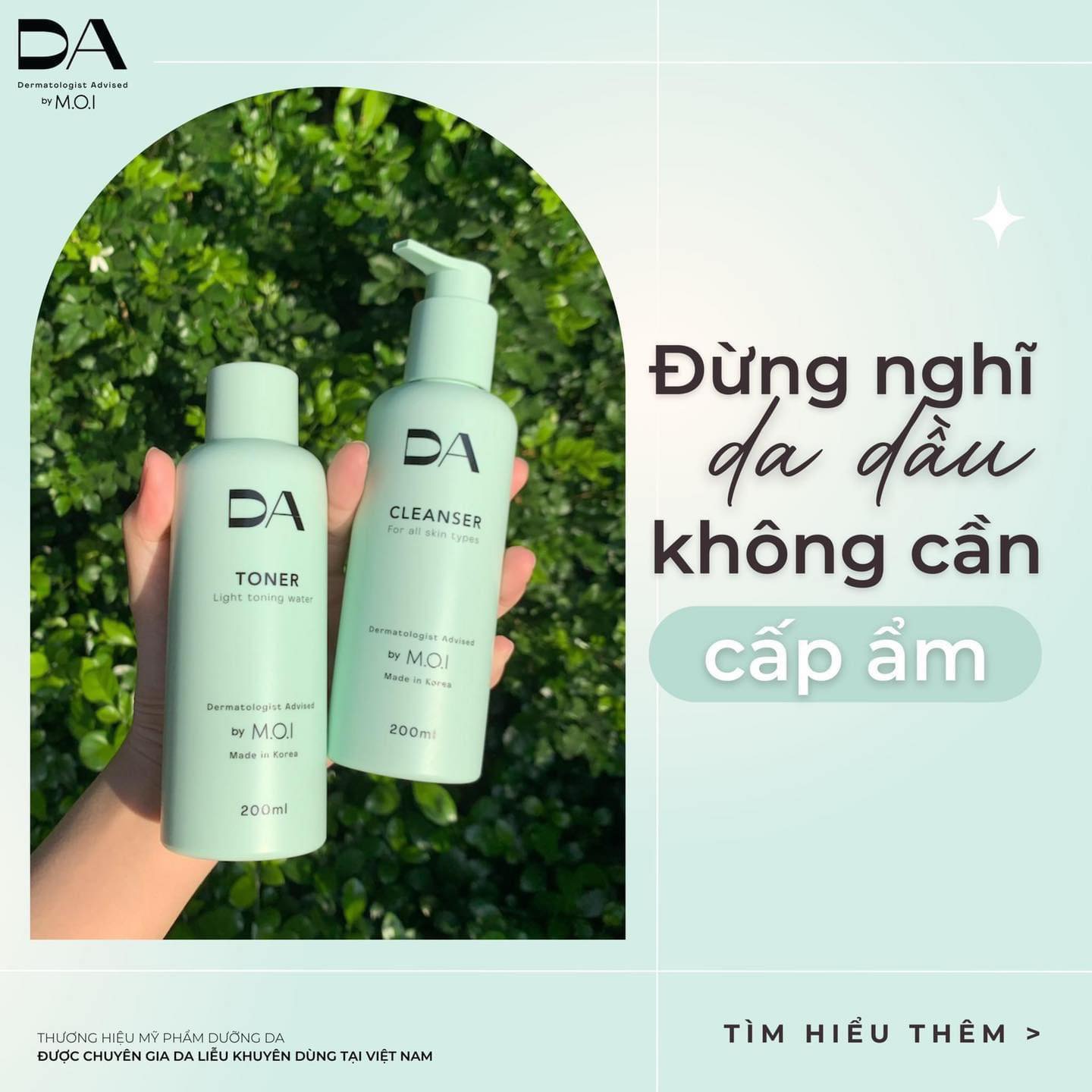 Bộ đôi chăm sóc da DA BY M.O.I làm sáng, cấp ẩm sâu phù hợp mọi loại da