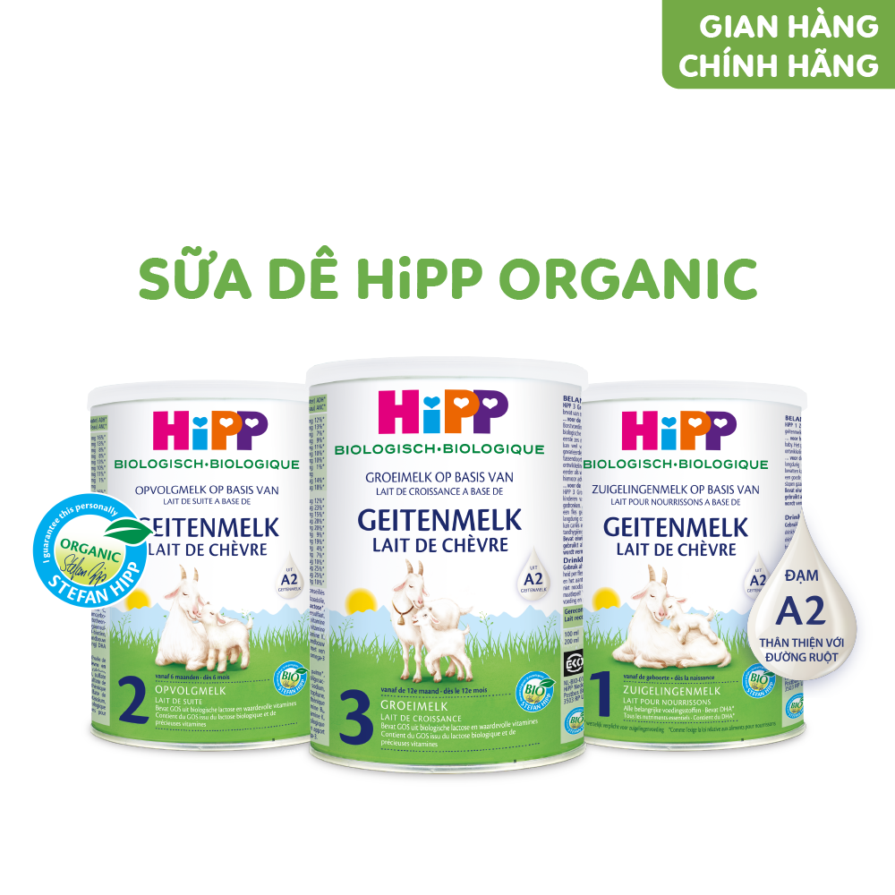 Sữa dê HiPP Organic 400g - Nhập khẩu Đức, giúp bé phát triển chiều cao, trí não, tăng cường hấp thu