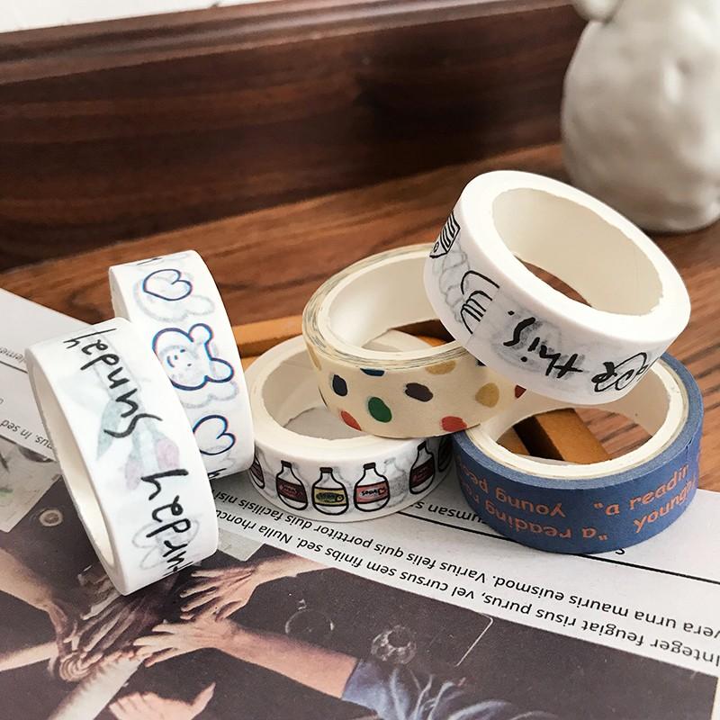 Băng Keo Washi Hình Hoạt Hình Dễ Thương Phong Cách Hàn Quốc ST49
