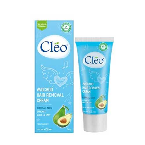 Combo tẩy lông nách Cléo cho da thường chiết xuất bơ 50g và tẩy lông chân tay Cléo an toàn trong 4 phút 90ml