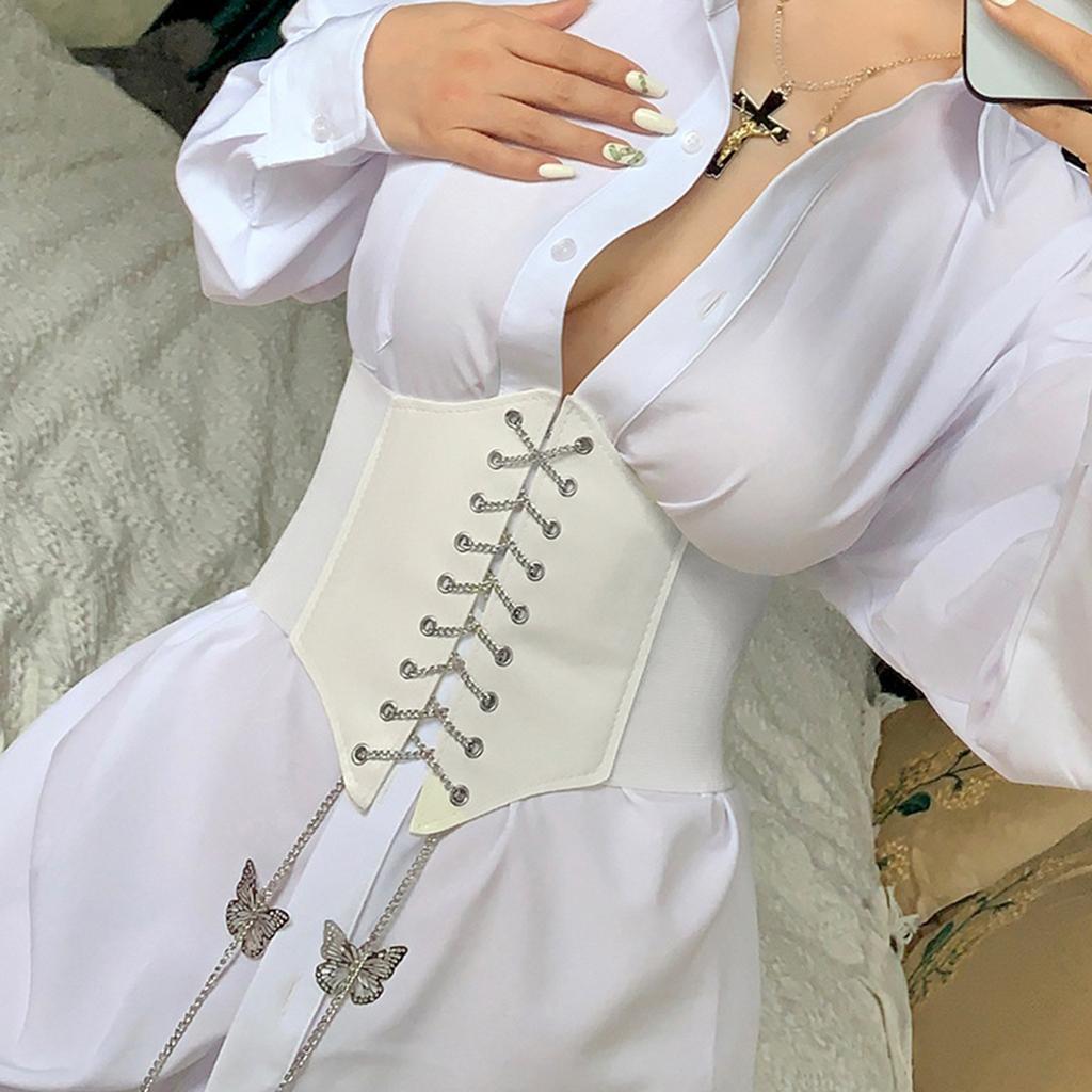 Corset Belt  Elastic High Waist PU Leather Tape  Girdle