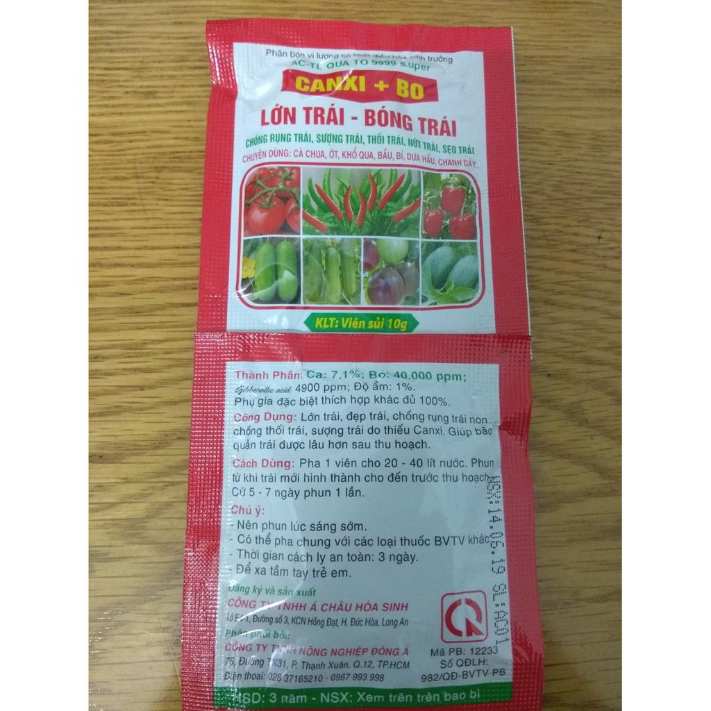 Phân bón vi lượng CANXI+BO lớn trái- bóng trái - viên sủi 10 gram