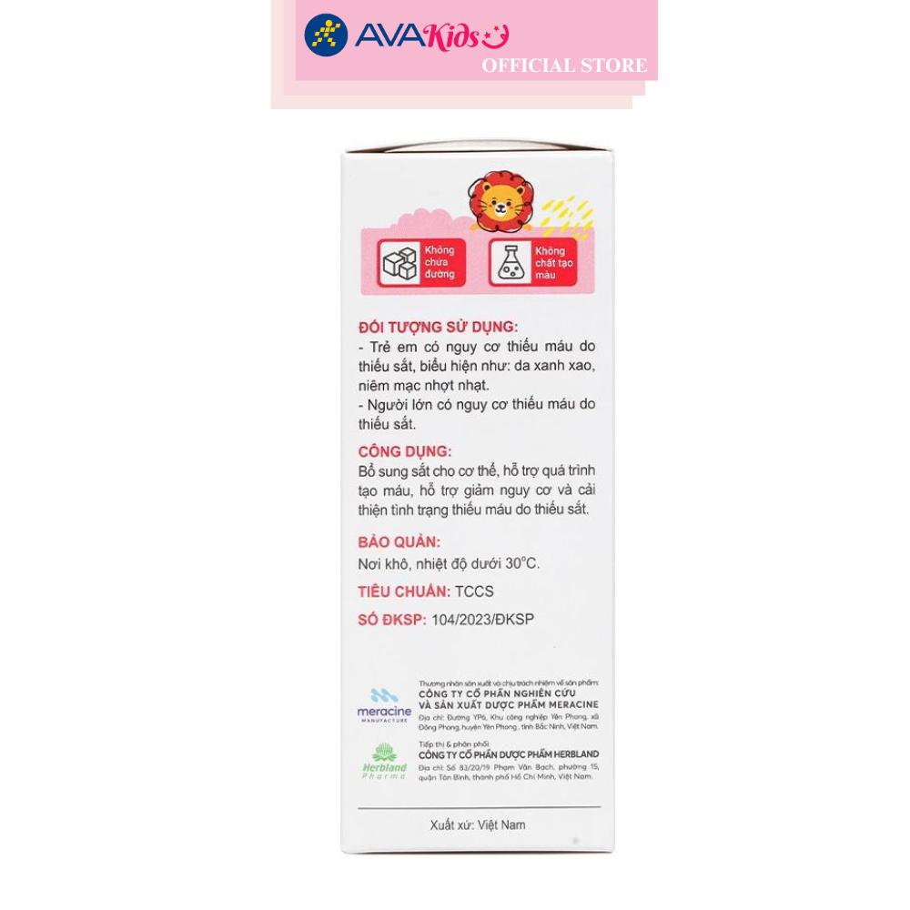 Siro Herbland Iron Drops Kids hỗ trợ cải thiện thiếu máu do thiếu sắt 30 ml (từ 6 tháng)