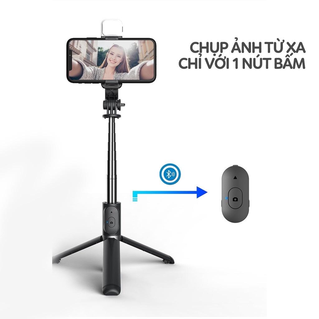 Gậy chụp ảnh tự sướng 3 chân bluetooth có đèn led, gậy chụp hình selfie quay video đa năng điều khiển từ xa B11s và B11