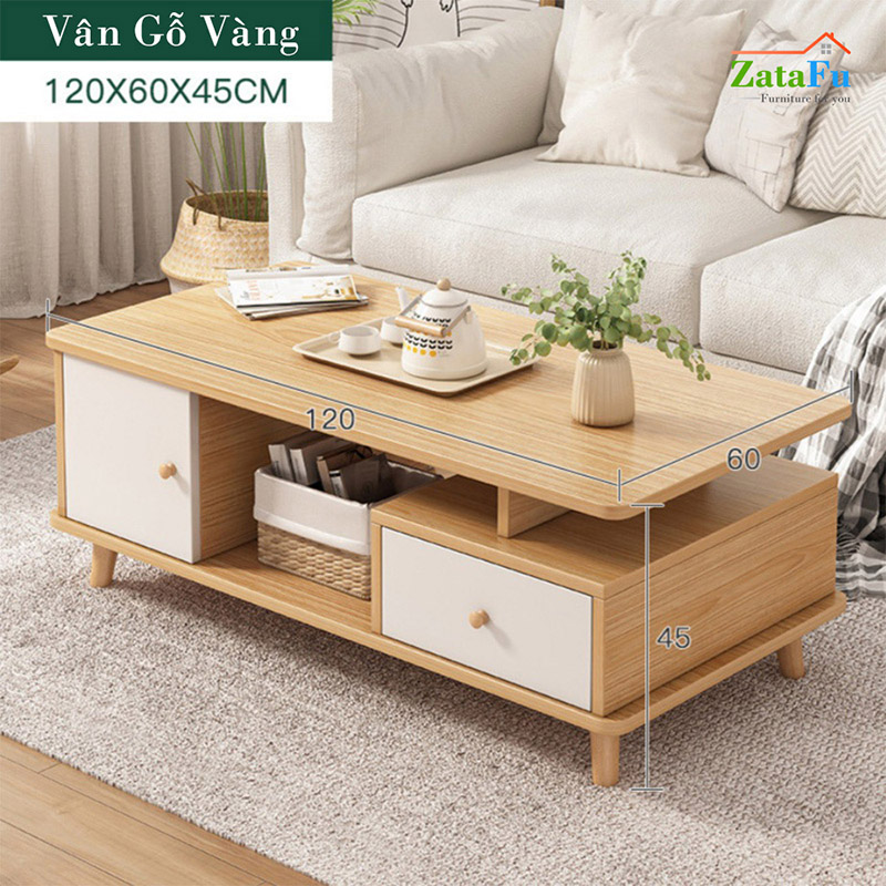 Bàn Trà Sofa Gỗ Phòng Khách Hiện Đại Chân Gỗ BSF-02