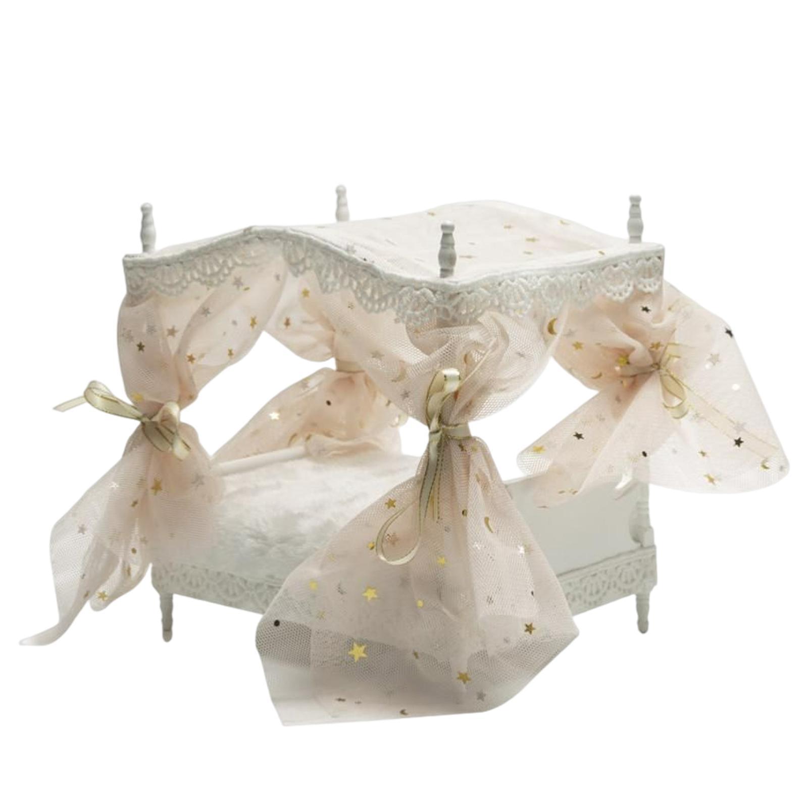 Miniature Dollhouse Princess bed and bedroom Micro Landscape Furniture Decor