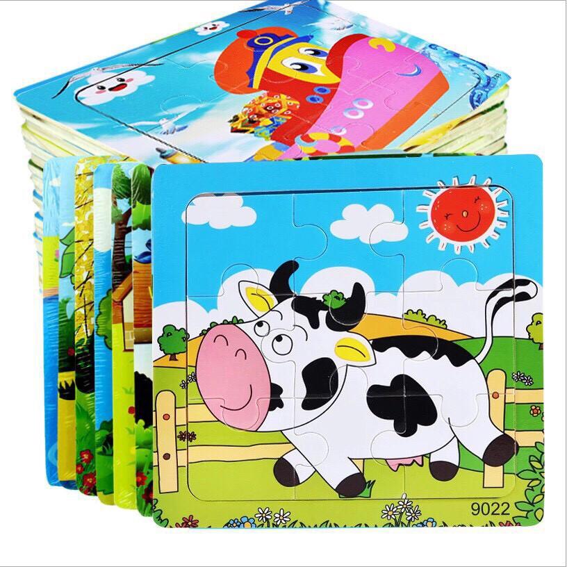 1 Bảng Đồ Chơi Ghép Gỗ 9 Miếng Hình Con Vật Và Phương Tiện Giao Thông Dễ Thương Cho Bé
