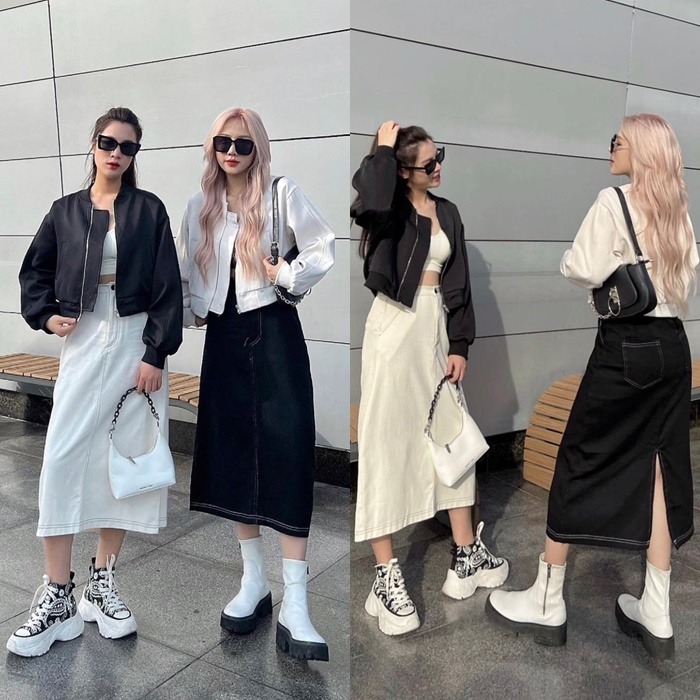 ÁO KHOÁC LỬNG NỮ UNISEX CROPTOP BOMBER THỂ THAO BÓNG CHÀY THUN FORM RỘNG TAY DÀI ĐI CHƠI ĐI TIỆC DẠO PHỐ ĐI BIỂN
