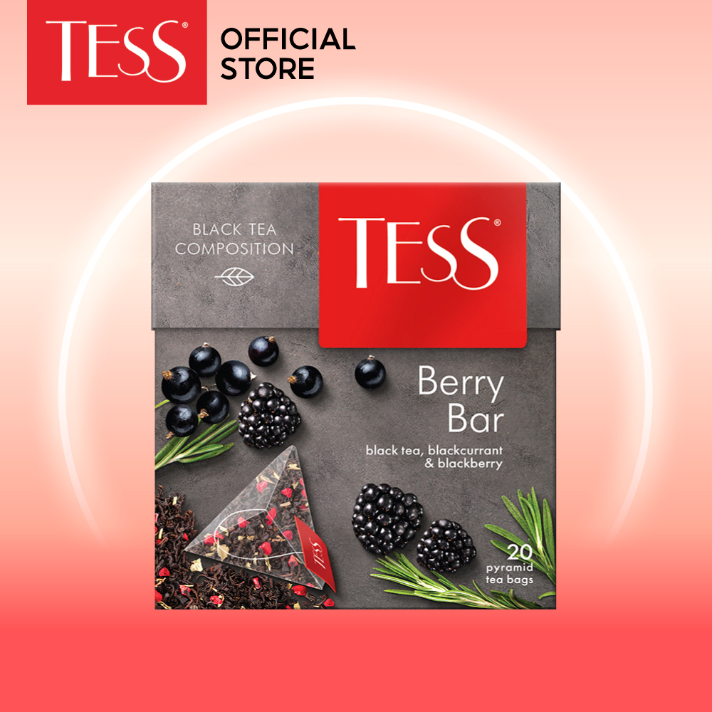 Trà đen Tess Berry Bar vị mâm xôi đen và quả lý chua 20 gói/hộp