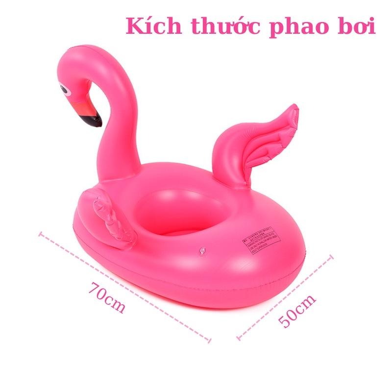 Phao bơi cho bé, phao bơi chống lật hồng hạc an toàn cho trẻ em Xu Xu Kids