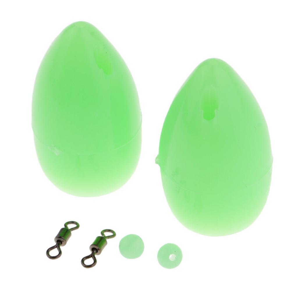 2pcs Bombarda Carp Coarse Trout Bass Sea Lure Fishing Tackle with Beads and Rolling swivels 2.8cm 3.2g