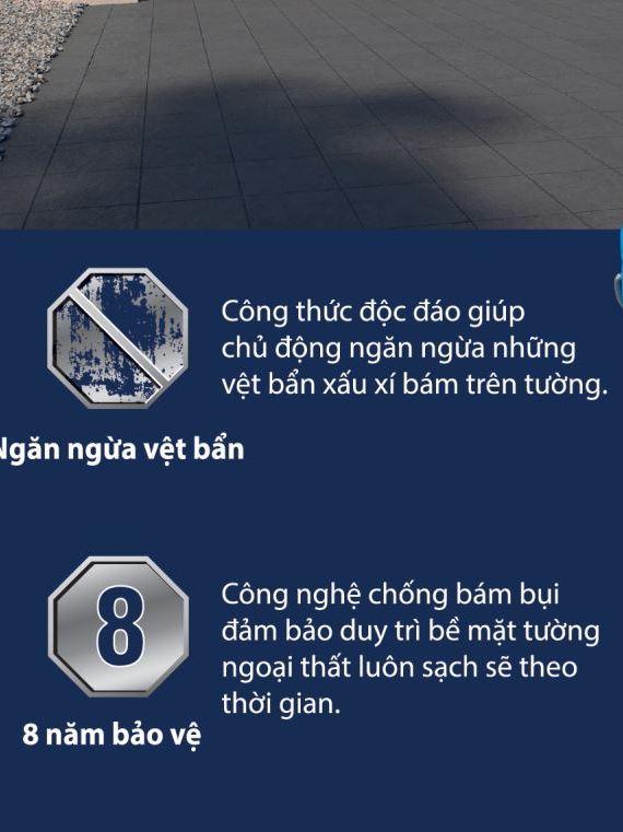 Sơn tường nhà JOTUN JOTASHILED 5L Sạch vượt trội, chống bám bụi (Sơn ngoại thất)