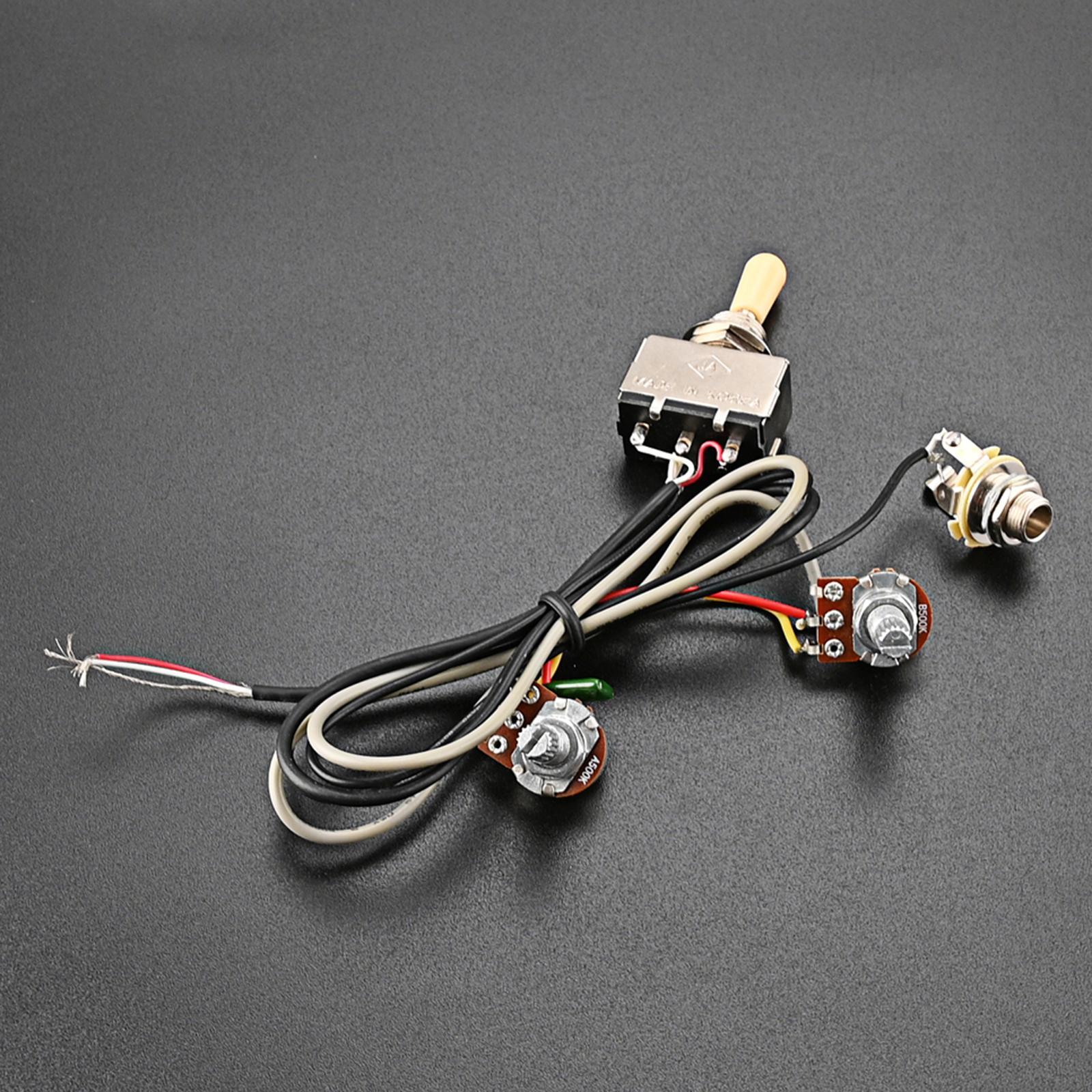 Electric Guitar Wiring Harness Sturdy Lightweight 3 Way Toggle Switch Stable Durable for Guitar Bass Supplies