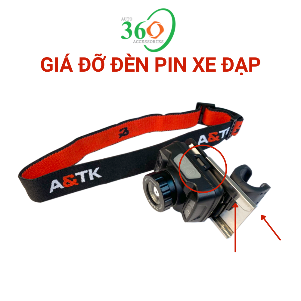 Giá Đỡ Đèn Pin Xe Đạp Dành Cho Đèn Pin Đội Đầu HNK-003, Có 3 Lựa Chọn Gắn Trên Ghi Đông, Trên Cổ Yên Xe Và Giá Đỡ Nam Châm