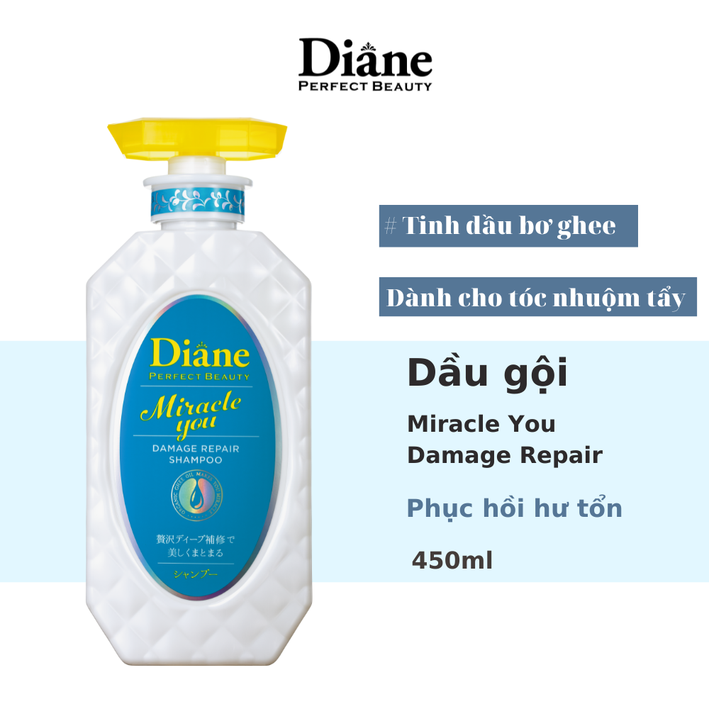 Dầu gội xả Diane Miracle You Damage bền màu tóc, ngừa gãy rụng và phục hồi hư tổn dành cho tóc nhuộm tẩy 450ml