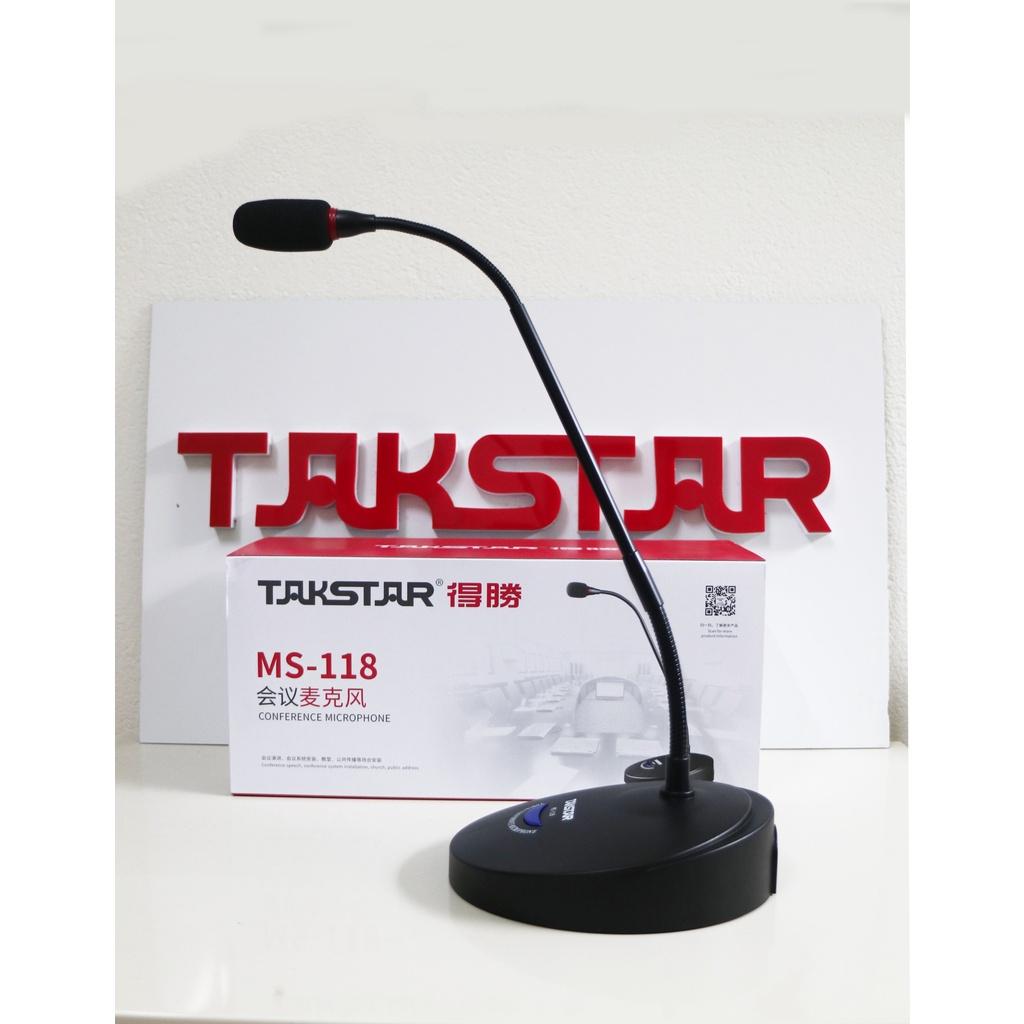 Micro hội nghị có dây TAKSTAR MS-118, mic cổ ngỗng để bàn phục vụ cho hệ thống hội nghị, cuộc họp, phát thanh công cộng