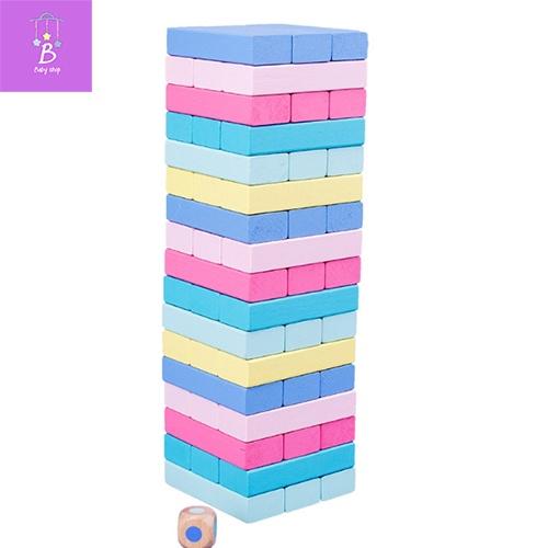 Đồ Chơi Rút Gỗ Màu, Số, Loại Lớn Kèm Xúc Xắc Cho Bé - Đồ Chơi Giáo Dục Thông Minh Trí Tuệ