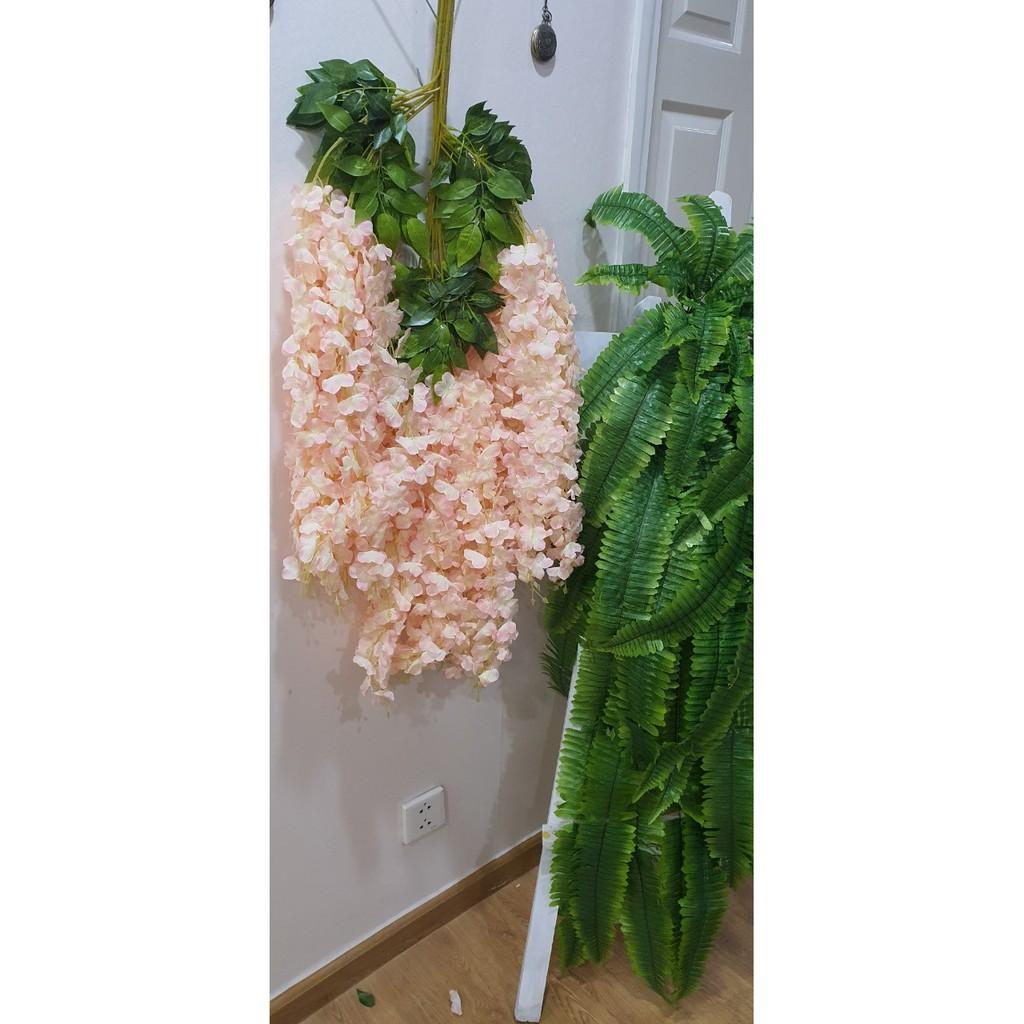 Hoa trang trí rủ đằng tử bó MÀU HỒNG bó 12 cành