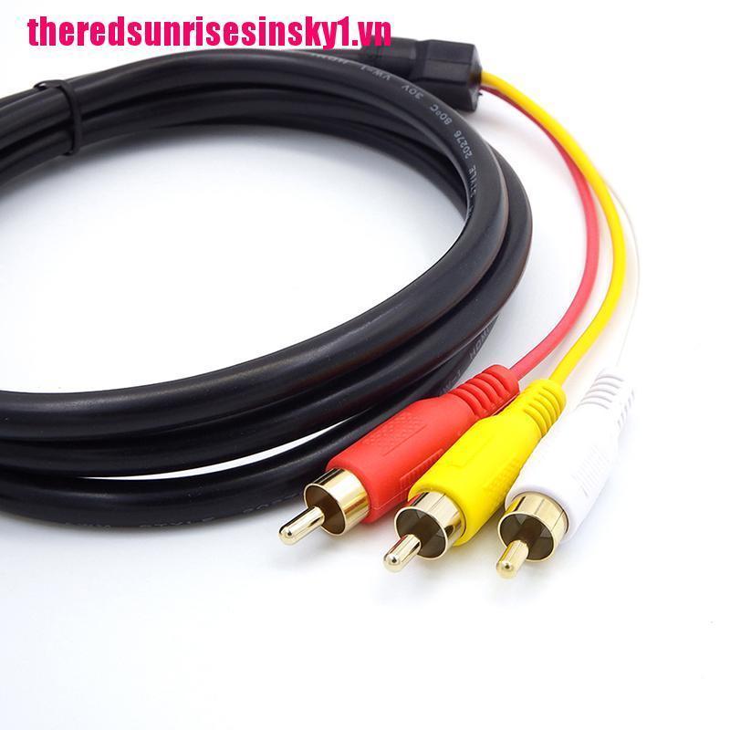 Giắc chuyển đổi từ đầu HDMI sang đầu 3RCA video audio av 1.5m cho 1080p hdtv