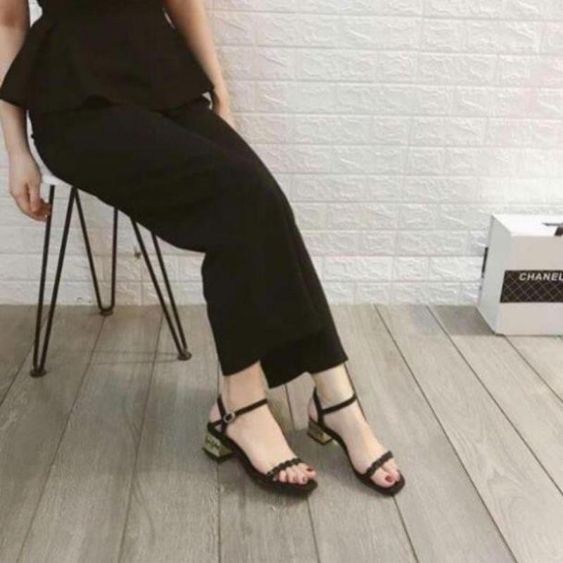 giày sandal cao gót quay xoắn đá sang chảnh ảnh thật