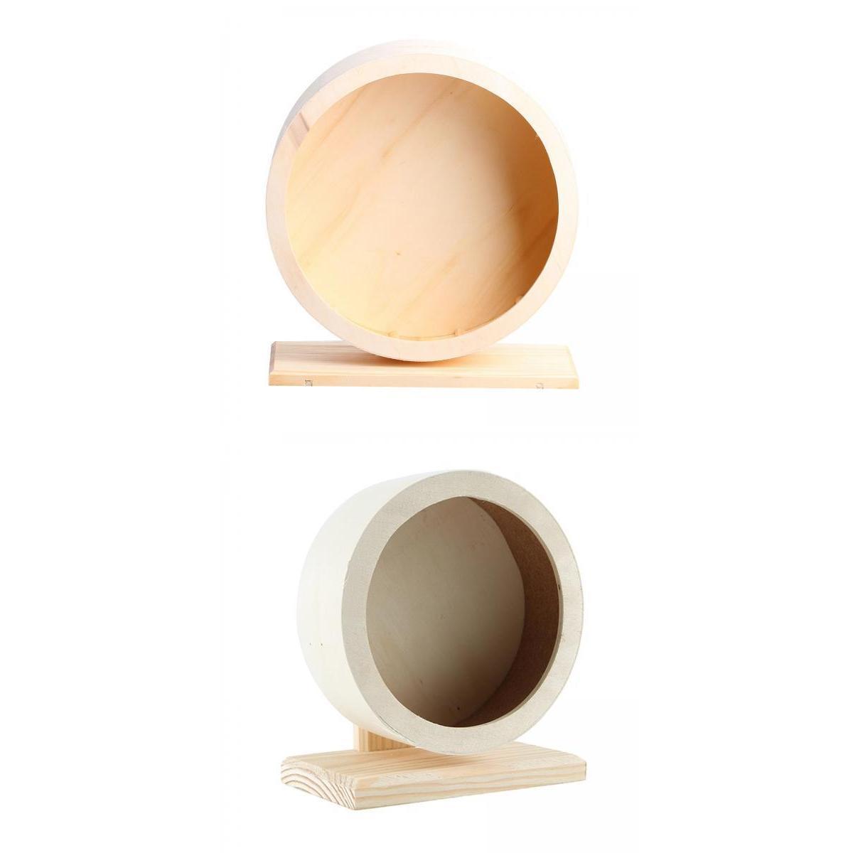 2 x Round Wooden Hamster Exercise Sports Wheel Mouse Rat Gerbil Pet Toy