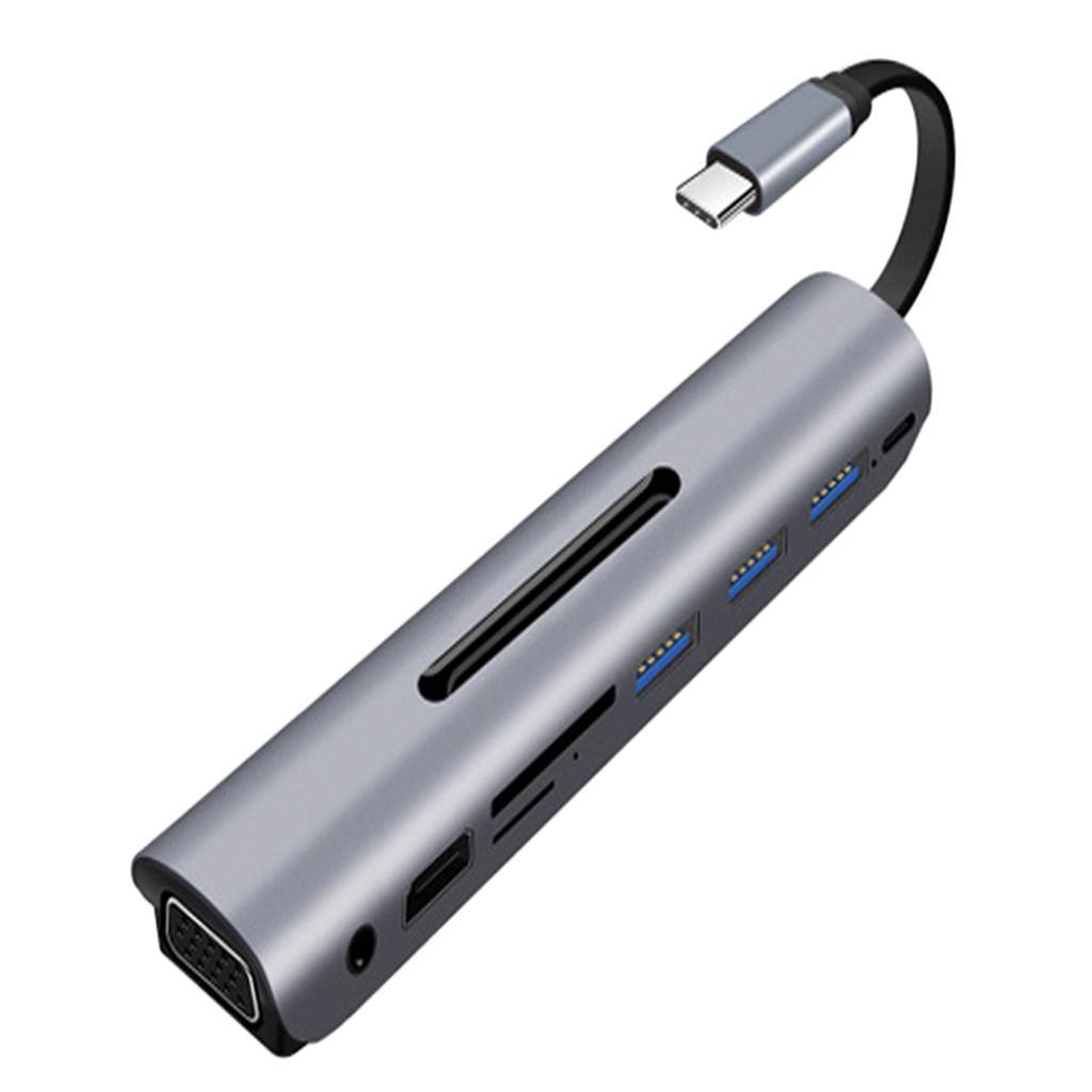 9 in 1 USB C HUB to 3 USB3.0 TF Audio PD Charging Dock Adapter