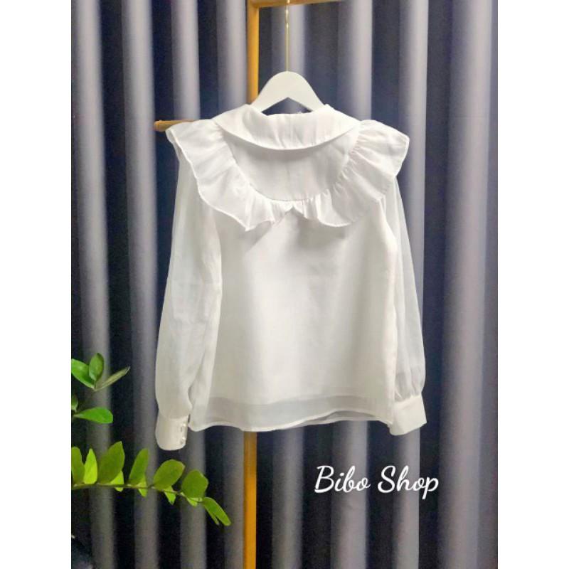 Áo Sơ Mi Tơ Cách Điệu Phối Bèo  2 Lớp ( hình thật shop tự chụp)