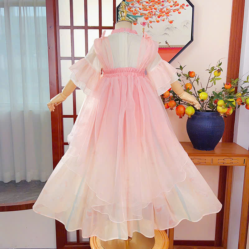 Đầm váy công chúa cổ trang hanfu hán phục cho bé gái diện lễ tết trung thu biểu diễn múa 100-170 hàng Quảng Châu
