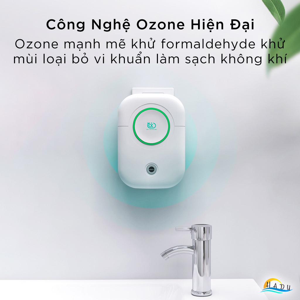 Máy Khử Mùi Nhà Vệ Sinh Phòng Khách Chó Mèo Diệt Khuẩn Ozone Lọc Không Khí Ion Âm Cao Cấp HADU