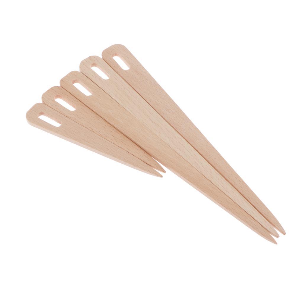 5x Wood Hand Loom Stick Wooden Shuttle Tapestry Weaving Knit Handcrafts Tool