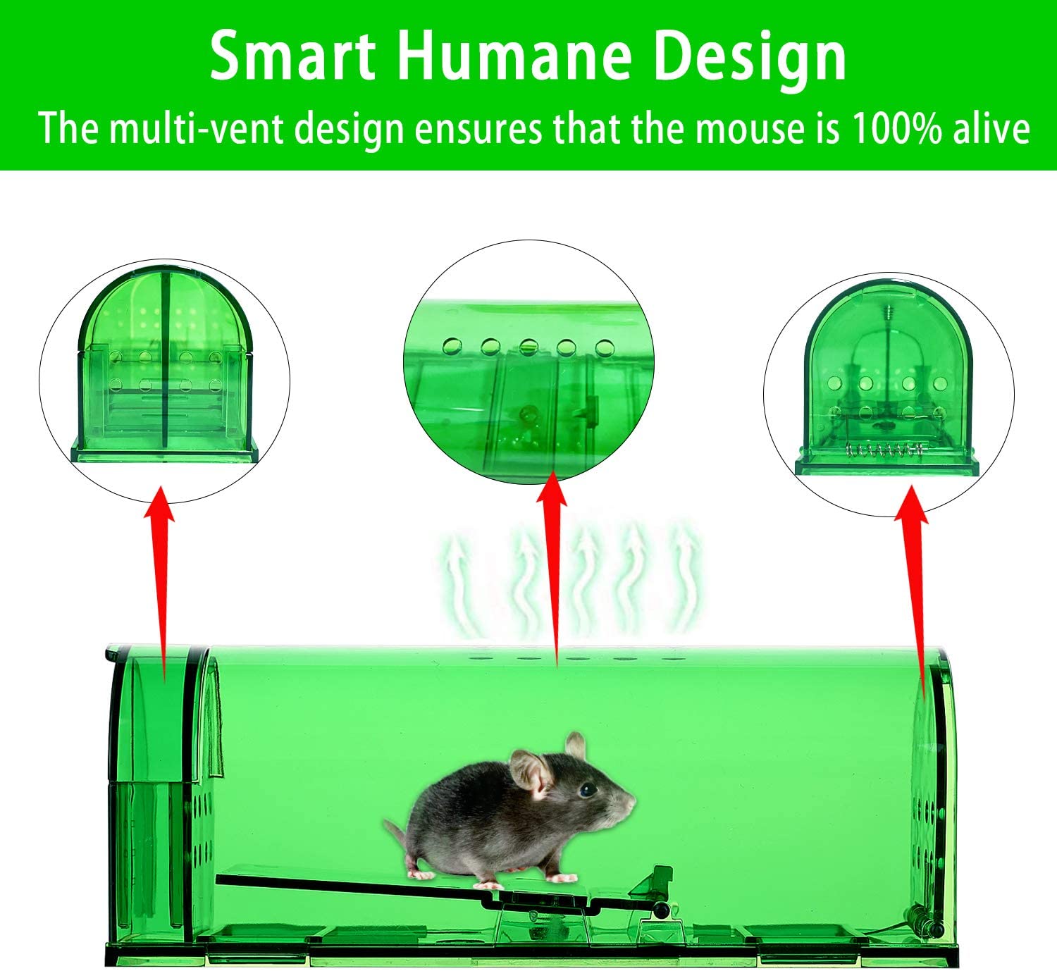 bẫy chuột lồng bằng nhựa cứng , không giết chuột, ( bộ 2 cái ) loại nhỏ
