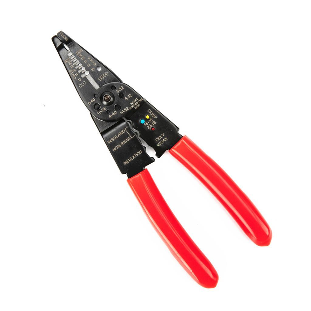 Multi-Tool 7 In 1 Wire Stripper Crimper Cutter Plier High Carbon Steel ,10-22 AWG