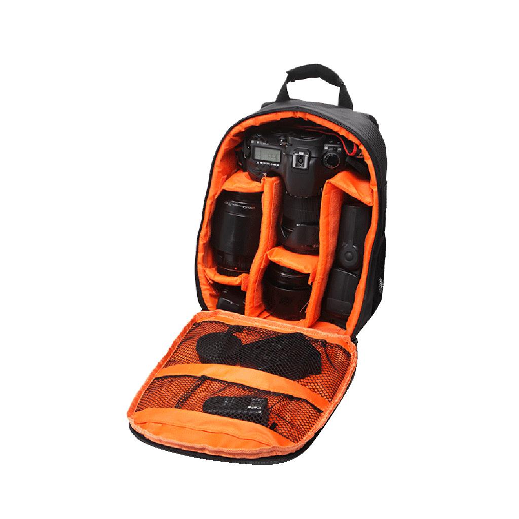 Multifunctional Camera Backpack Bag Orange for Sony Canon Nikon DSLR SLR