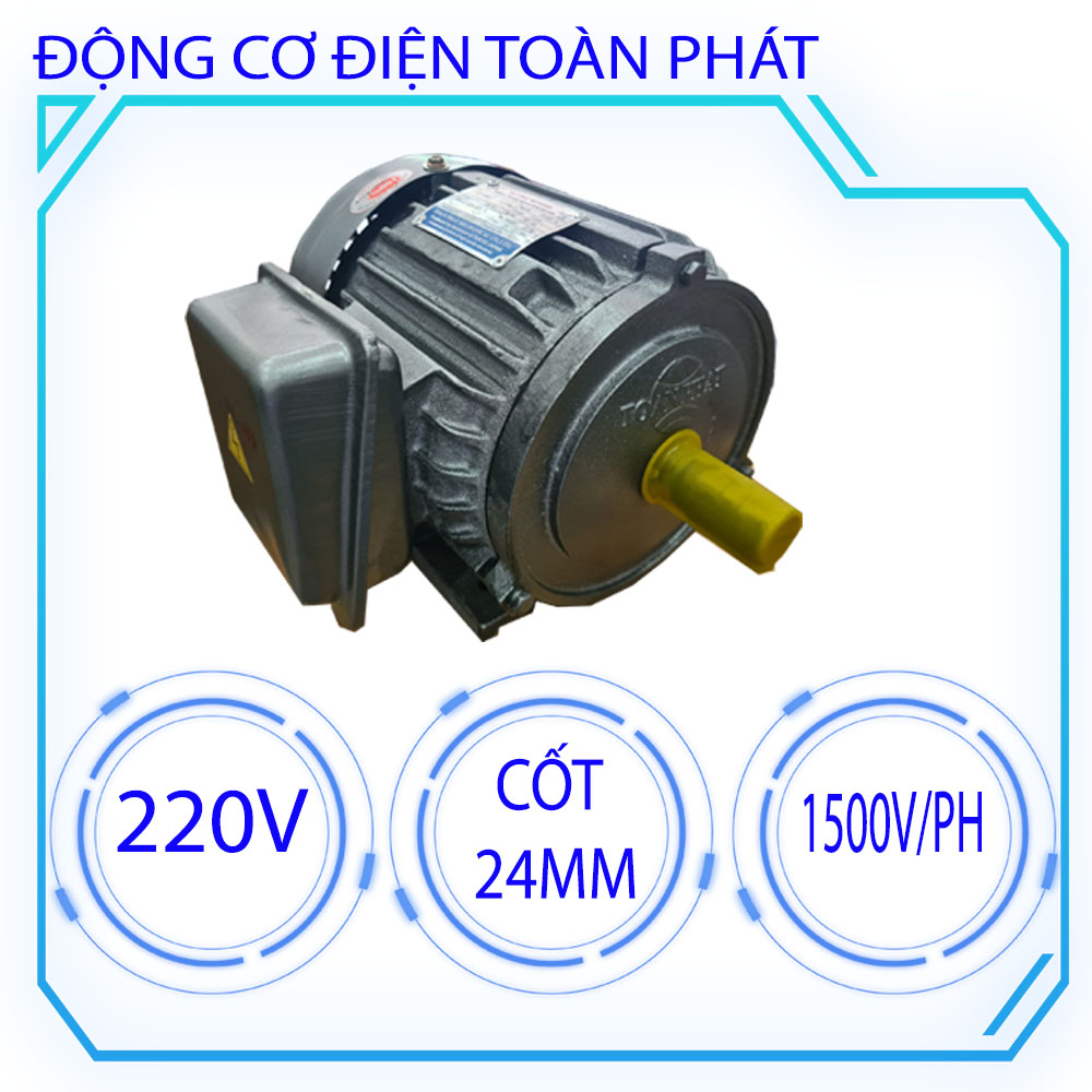 Động cơ điện Toàn Phát vỏ gang 1.1kw/1.5kw/2.2kw/3.0kw-220v/1500v/ph