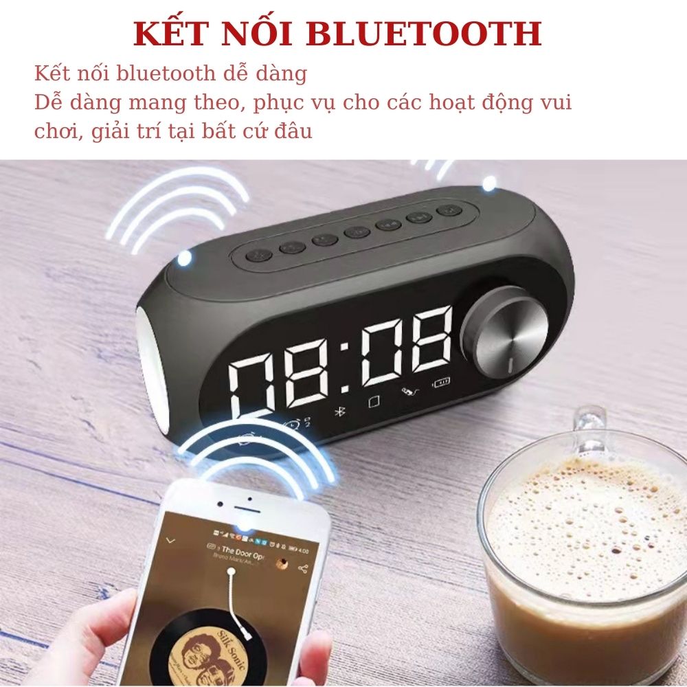 Loa bluetooth BEARTEK CLO01 hiển thị đồng hồ màn hình tráng gương đèn led nghe đài ,fm, radio,báo thức – Hàng nhập khẩu